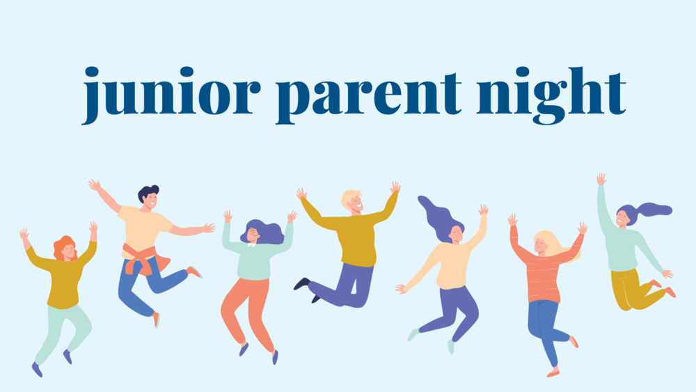 a graphic that says junior parent night