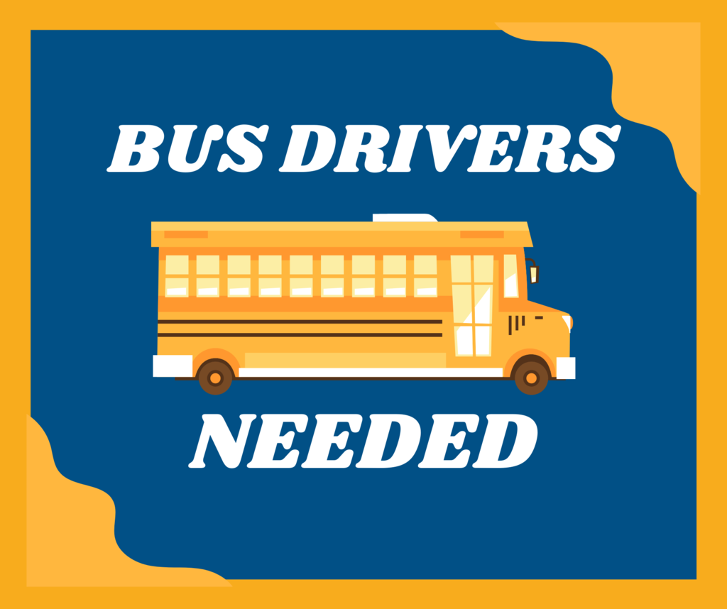 a graphic that says bus drivers needed
