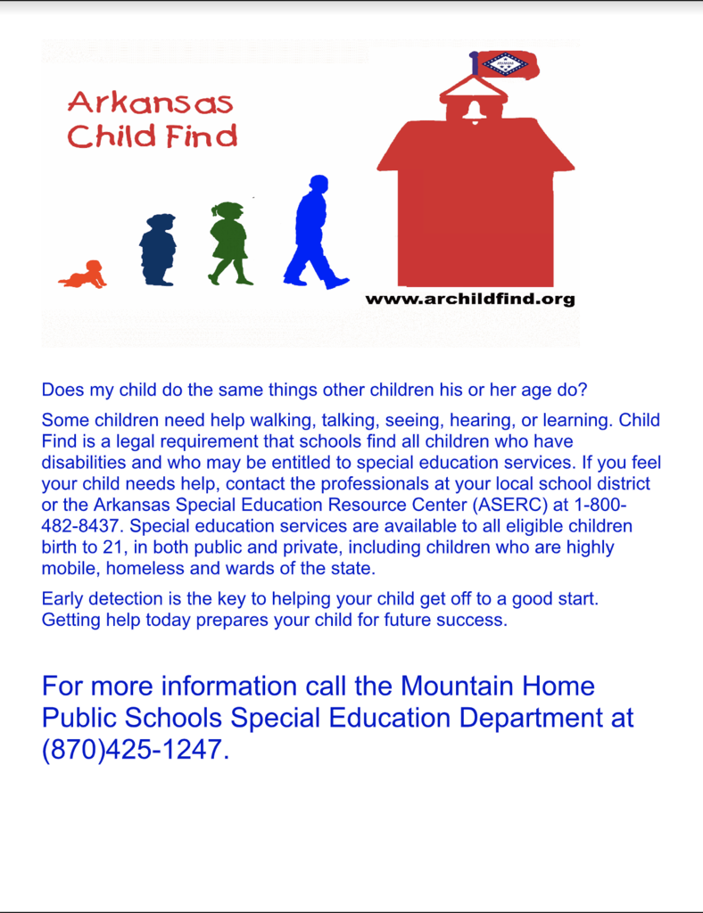 a flyer for having students tested through Child Find