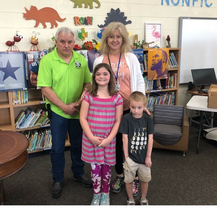 Mrs. Human with organization rep and two students