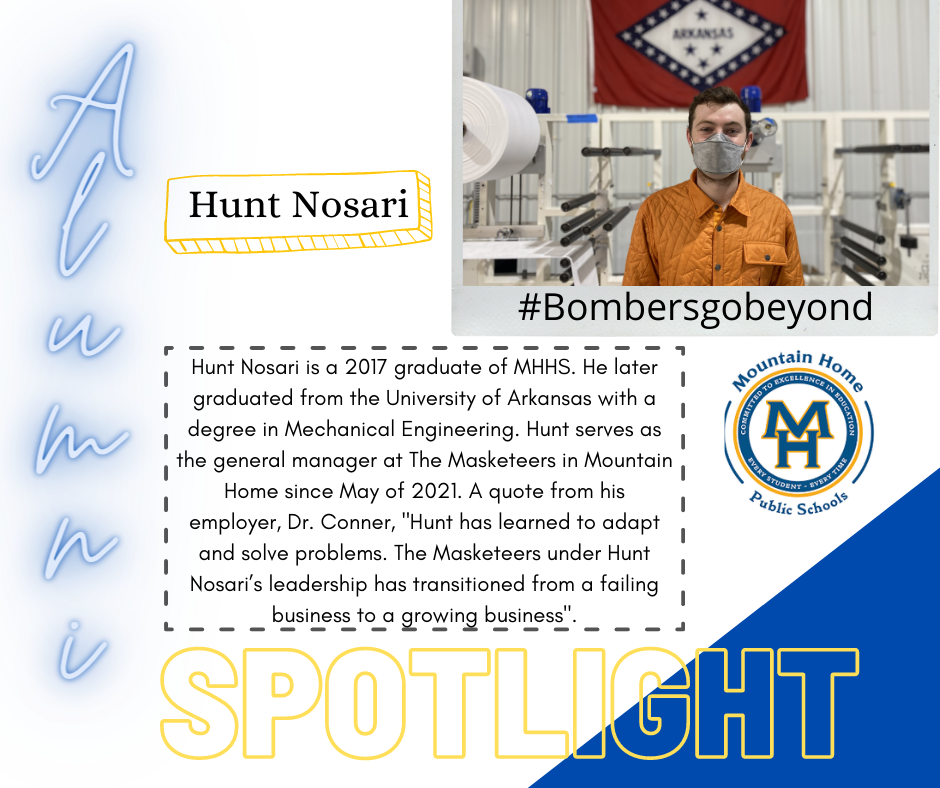 a spotlight of a MHHS graduate Hunt Nosari