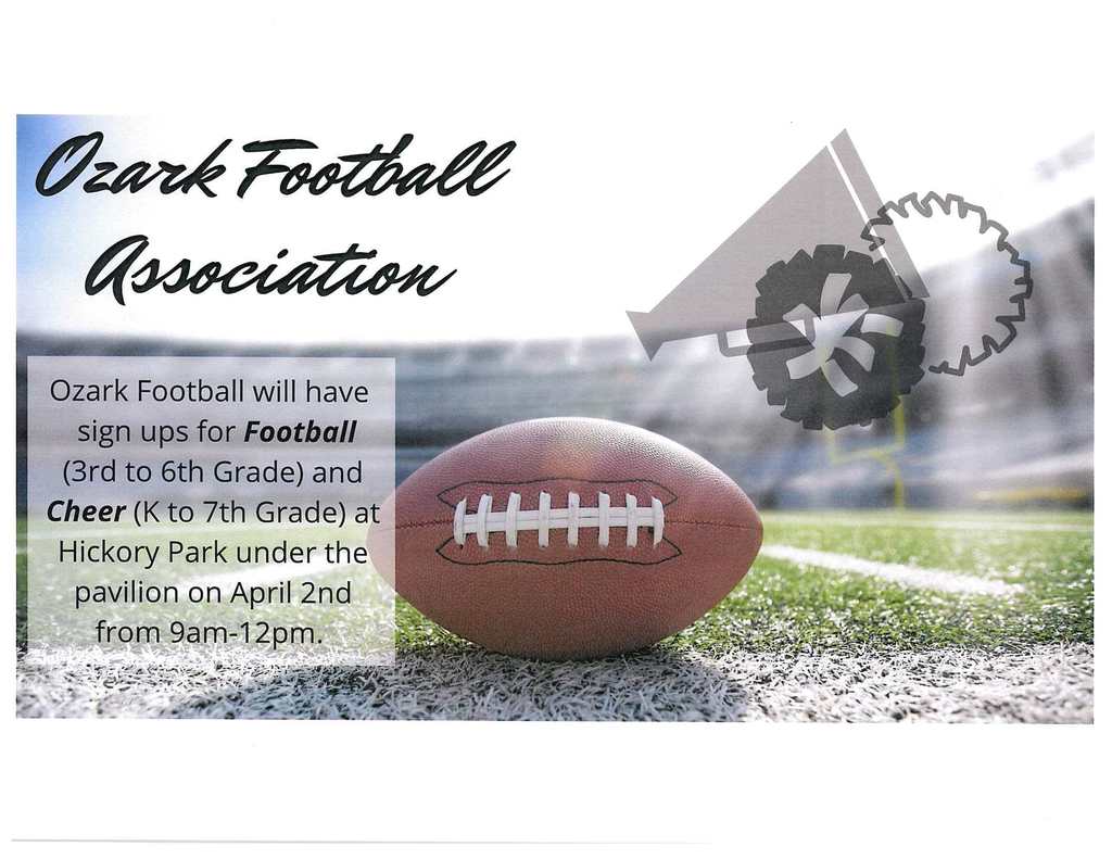a graphic of Ozark Football Association flyer