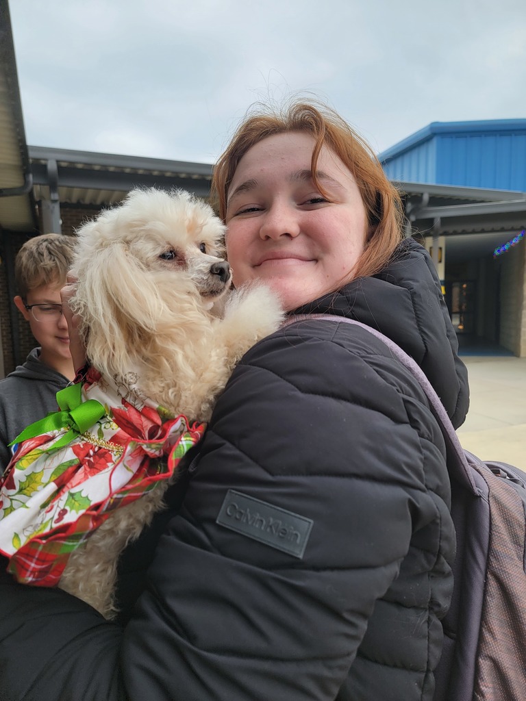 high school girl with dog