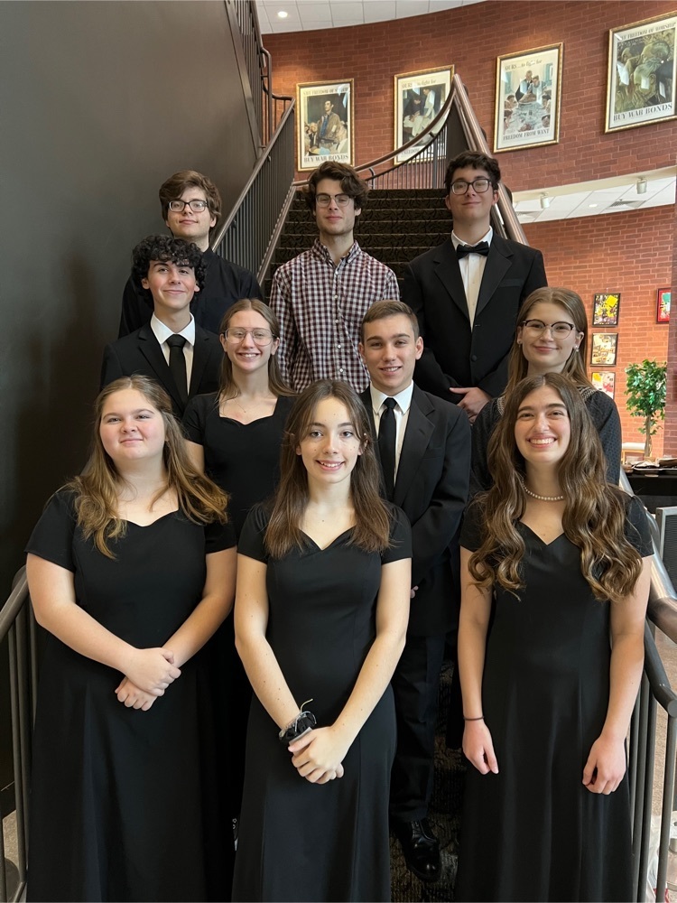 high school band students dressed in black
