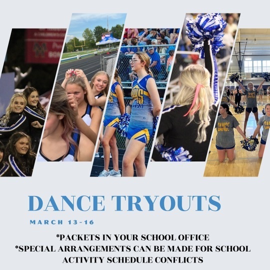 dance tryouts march 13-16